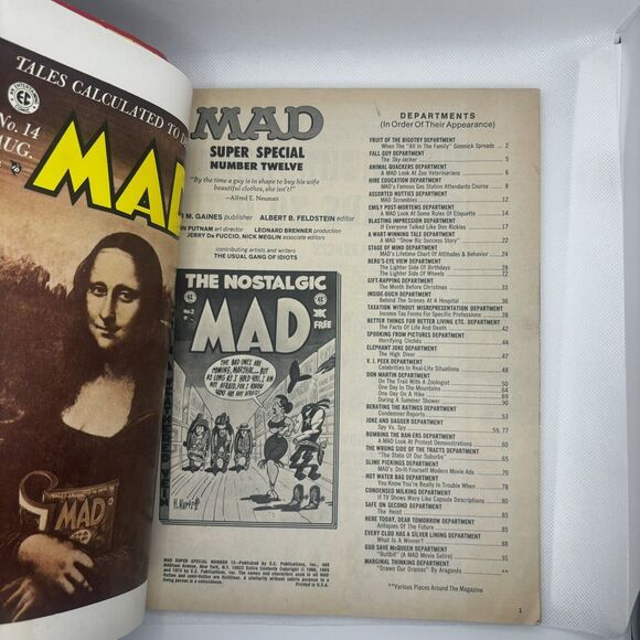 Mad Magazine Super Special Number 12 1973 The Nostalgic Mad Comic Insert Intact - Picture 3 of 4